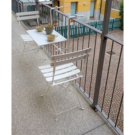 Tavolo ringhiera pieghevole in ferro color bianco MALIGI HOME MG/ARES Bianco - Ferro (1/3)