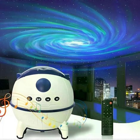Neu eingetroffen: Laser-Raumkapsel-Spiral-Aurora-Sternenprojektor – Bluetooth-Lautsprecher-Nachtlicht mit Atmosphären- und Sternenhimmel-Effekt (1/4)