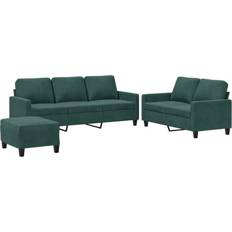 Maison Exclusive - Set di Divani 3 pz con Cuscini Verde scuro in Velluto