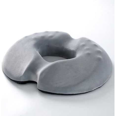 Coussin D'assise Rond, Coussin de Soutien du Coccyx, soulage Les hémorroïdes et Les douleurs du Coccyx, Convient aux chaises de Bureau, aux Voitures, etc.(Gray) (1/5)