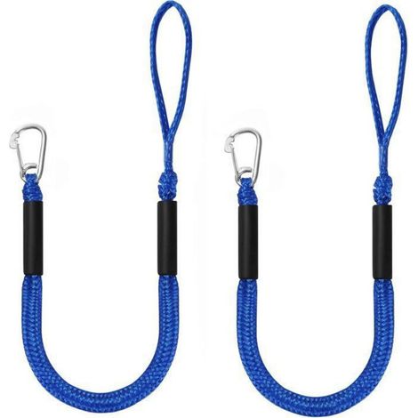 Corde d'amarrage élastique - - Longueur extensible 1,2 à 1,7 m - Bleu - Absorption des chocs Femeo
