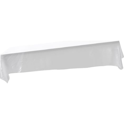 Nappe de table rectangulaire 145x320 cm, blanche, anti-taches, idéale pour banquet, mariage, fête et décoration. (1/5)