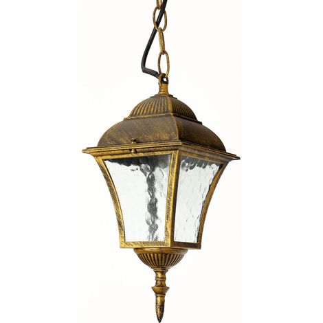 All'esterno pendente luce Toscana vetro metallo antikgold Ø20,5cm B: 14.5 cm H: 32 centimetri IP43 (1/5)