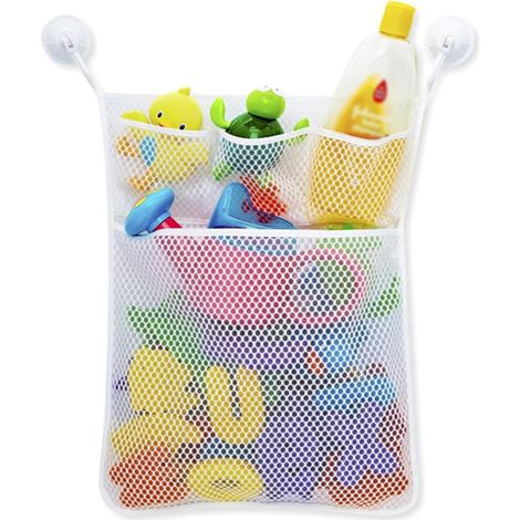 Aufbewahrungsorganizer für Badespielzeug mit stabilen Haken, vielseitiger Badewannenspielzeughalter, Duschkorb für Kinderbadeaccessoires