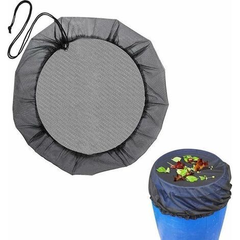 Housse pour Tonneau de Pluie, 100 cm Filet pour Baril de Pluie avec Réglable Cordon de Serrage, Protection Contre Les Moustiques et Les Feuilles (1/5)