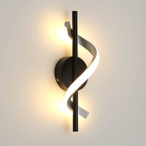 Lampe de Chevet Salon LED 12W - Moderne Design Minimaliste Bureau-Noir Escalier - 2700K, Murale pour Éclairage, Blanc, en Aluminium (1/5)