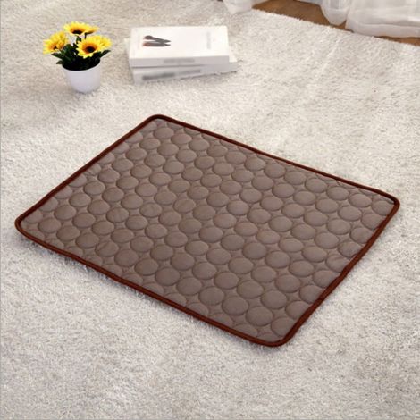 Lot de 2 Tapis Rafraîchissant pour Chien et Chat, Coussin Frais en Soie de Glace Lavable, Tissu Respirant pour Panier, Canapé, Sol, Portable pour Camping, Yoga, Détente (1/5)