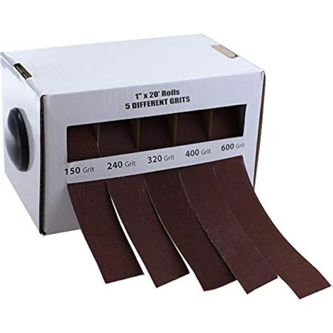 Rouleau de papier abrasif, 150 Grain, 240 Grain, 320 Grain, 400 Grain, 600 Grain Bande abrasive - 6 mètres 5 rouleaux de papier de sable pour ponçage manuel (1/5)