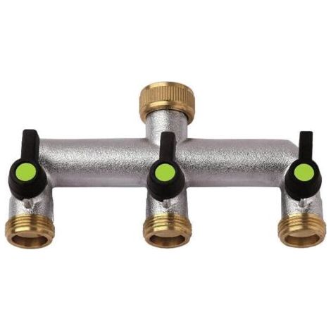 Vanne à trois voies 3/4" x 3/4", collecteur à trois voies, équipement d'irrigation de jardin (1/5)