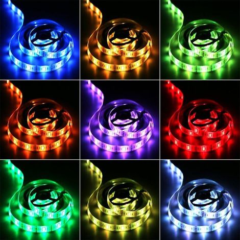 Striscia luminosa a LED alimentata a batteria, telecomando a 24 tasti, decorazione fai-da-te per interni ed esterni, 2 metri (1/3)