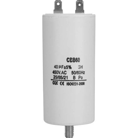 Condensateur de pompe à eau - CBB60 450V 40uf Condensateur de pompe à eau Boîte de commande de pompe démarrage de moteur pour faire fonctionner un moteur à courant alternatif monophasé (1/5)