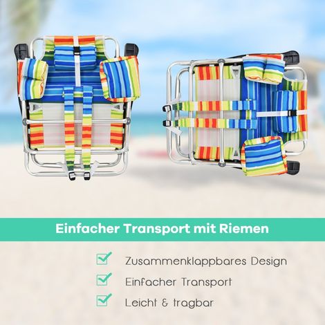 3 teiliges strandstuhl und tischset - verstellbar tragbar