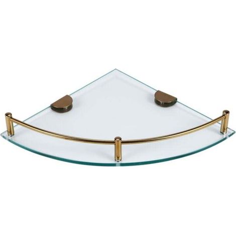 ÉTagèRes de Salle Bain, éTagèRe D'Angle en Verre Bain FixéE au Mur, Trempé pour Ranger le Gel Douche/Savon-B
