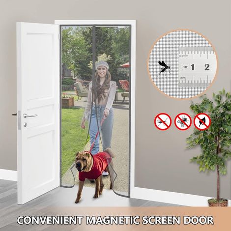 88. Magnetisches Insektenschutzgitter für Türen, 120x220 cm, verschiedene Größen, kein Bohren erforderlich, für Balkon/Terrasse/Schlafzimmer, Grau. (1/3)