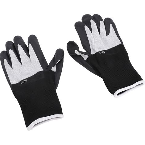 Gants isolants de travail 1 paire, résistance 400V, paume en caoutchouc, nylon ignifuge, gants électriques pour électricien (1/5)