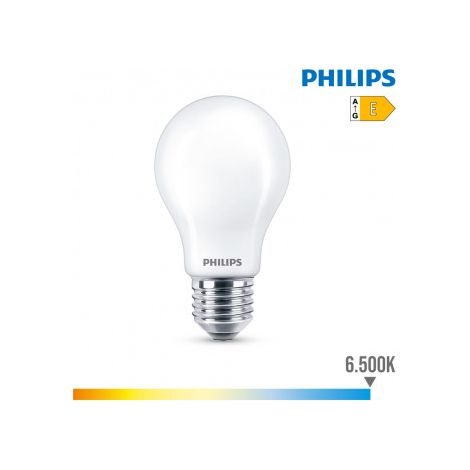 Bombilla PHILIPS Standard LED E27 8,5W 1.055lm 6500K Luz Fría 6x10,4cm