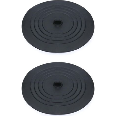 Lot De 2 Bouchons De Vidange en Silicone, Bouchons D'évier, Bouchon Baignoire, 15 cm, pour évier De Cuisine, Baignoire, Noir