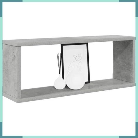 807145 étagères murales cube 2 pcs Gris béton Bois d’ingénierie (1/5)