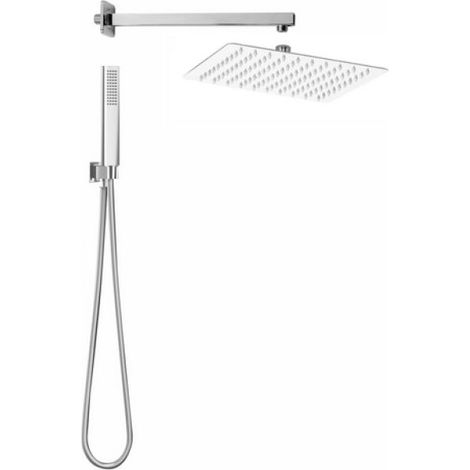 KIT SOFFIONE DOCCIA QUADRATO SLIM TOP LINE Cromo Lucido