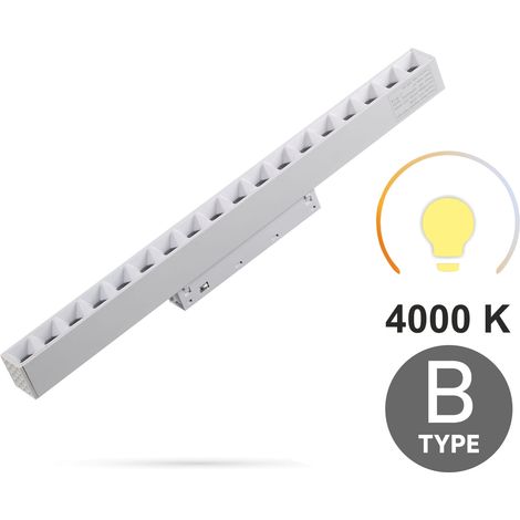 Griglia bianca, faretto lineare da 18W 4000K neutro, tipo B per binari magnetici SMART TRACK, 48VDC (1/5)