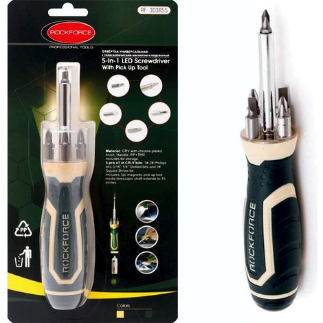 5-in-1 Universalschraubendreher mit Magnet und Licht