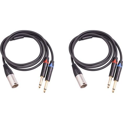 Convient pour les câbles répartiteurs doubles en Y 2X, 6,35 mm (1/4 pouce) vers XLR mâle, XLR mâle 3 broches vers câbles de microphone audio double 6,35 mm, 3,3 pi/1 m. (1/5)