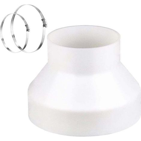Reducteur Tuyau Climatiseur Mobile, Rèducteur Ø 100–150 mm Avec 2 Colliers en Acier Inoxydable Adaptateur Universel, Rèducteur de Conduit pour Système de Ventilation (150-100 mm) (1/4)