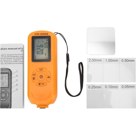 Paint Coating Thickness Gauge Depth Meter 3 Units Um mm Mils for Manufacturing Vertical Screen Orange