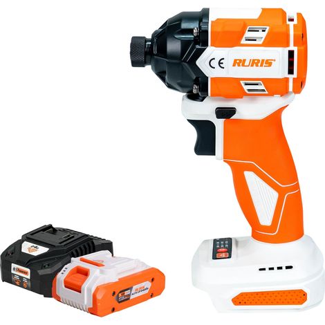 Visseuse à chocs sans fil RMX2300 230 Nm, moteur sans balais, 3300 tr/min, LED, 1/4" hex, pour vis M8-M18 + Kit batterie 20V 4Ah et chargeur (1/5)