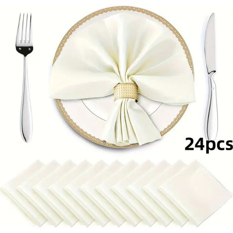serviettes de table blanches élégantes carrées 43 x mouchoirs pour décoration banquet et restaurant 43 cm 43 x 43 cm (1/5)