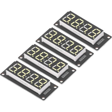 4 pcs afficheur 7 segments 4 chiffres LED jaune 0.56in module horloge TM1637 PCB MRA041E (1/5)