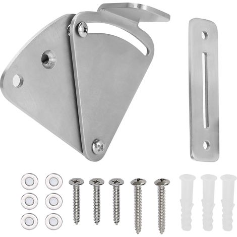 Ensemble de verrouillage de porte coulissante de grange en acier inoxydable, accessoire de quincaillerie pour salle de bain et chambre. (1/5)