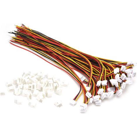 50 connecteurs femelles ZH1.5 à 3 broches (câble 28AWG de 15 cm inclus) + 50 connecteurs mâles (fournitures électriques) (1/5)
