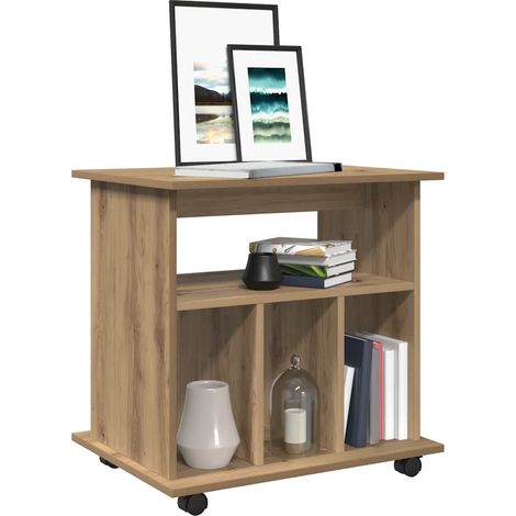 Armoire roulante-Meuble de rangement mobile chêne artisanal 60x45x60 cm bois d'ingénierie 233232 (1/5)