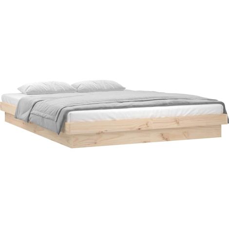 Estructura de cama LED sin colchón madera maciza 140x190 cm vidaXL (1/5)