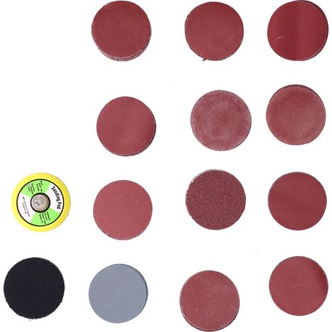 Kit de 122 disques de papier de verre avec tampon abrasif, papier de ponçage rond de 2 pouces DM05601282 (1/5)