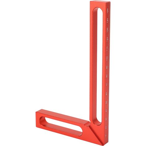 Équerre de menuisier en forme de L, en alliage d'aluminium, pour mesurer la hauteur et tracer des angles droits à 90°, 160 mm / 6,3 pouces. (1/5)