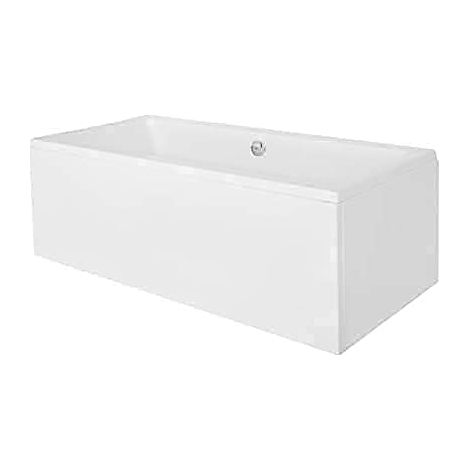 ECOLAM Baignoire rectangle acrylique blanc Quadro 190x90 cm, tablier acrylique, pieds, siphon, silicone, Raccord de drainage automatique Alcaplast (1/5)