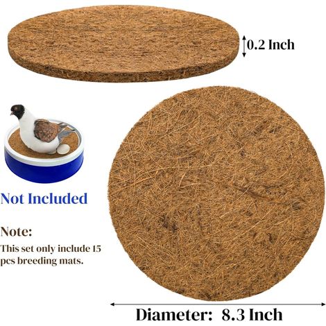15 coussins de nidification – Fibre de coco naturelle – Pour la couvaison et l'éclosion – Pigeons, poules et perruches (1/2)