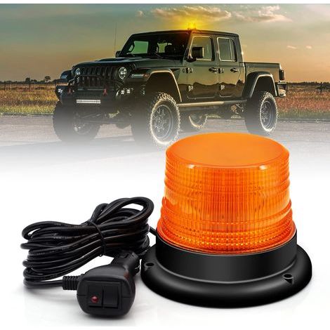 60 LED Strobe Light, 12V/24V LED LED Avertissement Flash Gyrophare Ambre Avertissement Sécurité Clignotant D'urgence Gyrophare avec Magnétique pour Véhicule Camion Tracteur Chariots De Golf UTV Voitur (1/5)