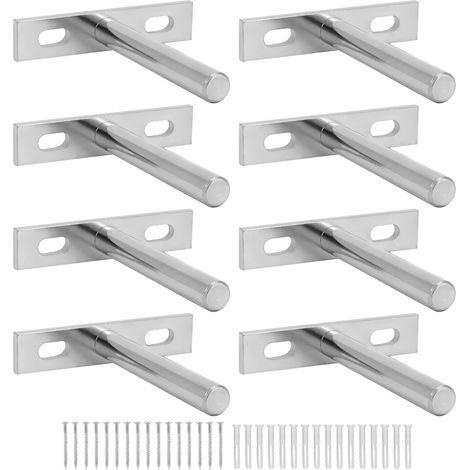 APEX 8 Pièces Fixation Étagères Murale Invisible - 75mm - Supports Étagères Flottante en Fer Solide (1/5)