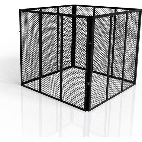 Compostiera in metallo per rifiuti da giardino  nera  800 litri  Compostiera da giardino con capacità di 450 L e 800 L