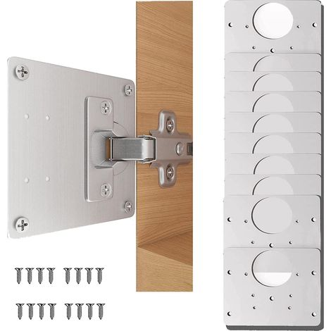 Plaque De Réparation De Charnière - Acier Inoxydable - Pour Porte D'armoire Cuisine Tiroir Fenêtre - 10 Pièces