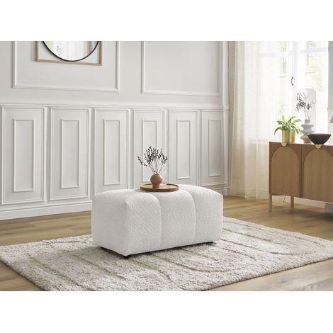 BOBOCHIC - Pouf ROXELANE tissu bouclette Blanc (1/5)
