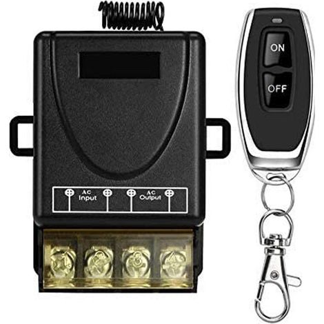 Interruptor remoto inalámbrico CA 110 V/120 V/240 V/40 A, interruptor RF inalámbrico para electrodomésticos, bombas, lámparas de techo y equipos eléctricos con alcance de 100 m.