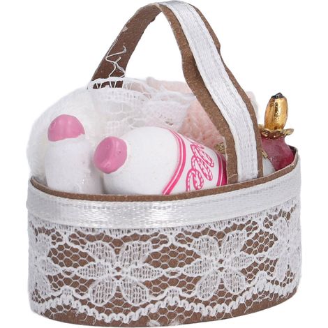 Panier de fournitures de salle de bain pour maison de poupée à l'échelle 1:12, meubles et accessoires décoratifs (1/5)