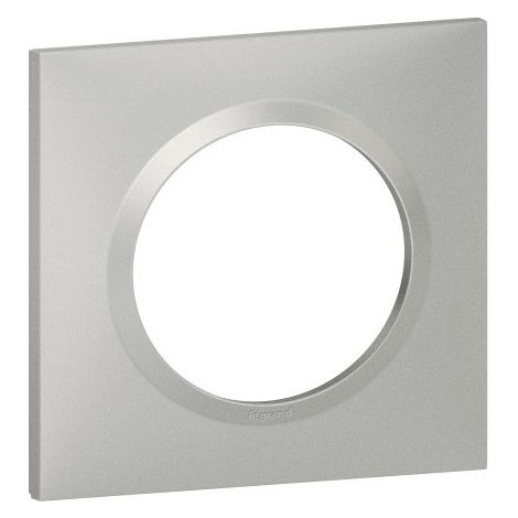 Legrand 600851 Dooxie Square Aluminum-Look Plate, 1-Outlet