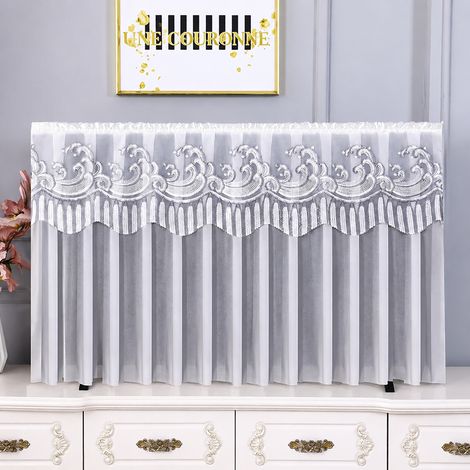 Housse anti-poussière pour téléviseur 43 pouces gris motif vagues avec voile blanc cassé gris 43 1 kg – Livraison gratuite