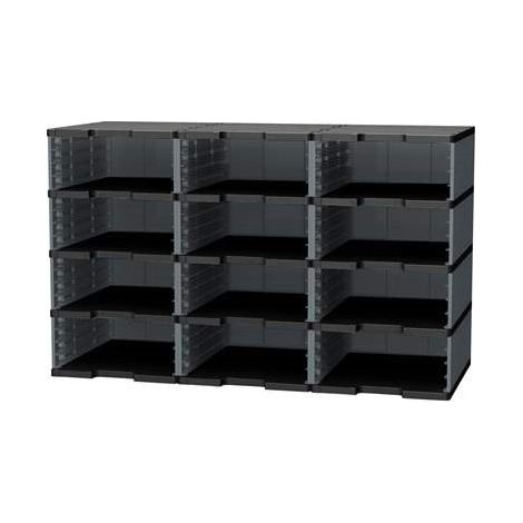 Trieur 12 cases jumbo Modulodoc Exacompta gris