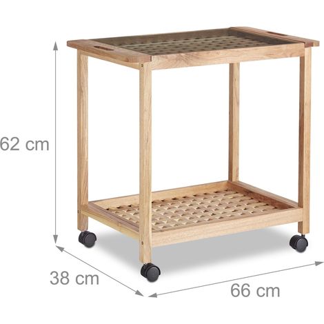 Carro de cocina con ruedas móvil 64 x 36 cm práctico estilo contemporáneo acabado elegante en madera de nogal 130003571 (1/3)